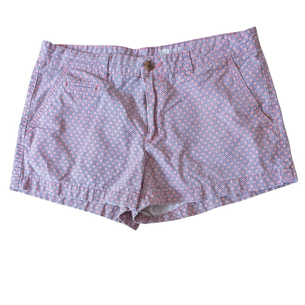 Gap Women Pink Tile Print Summer Printed Short Geometric Cotton Size 6
